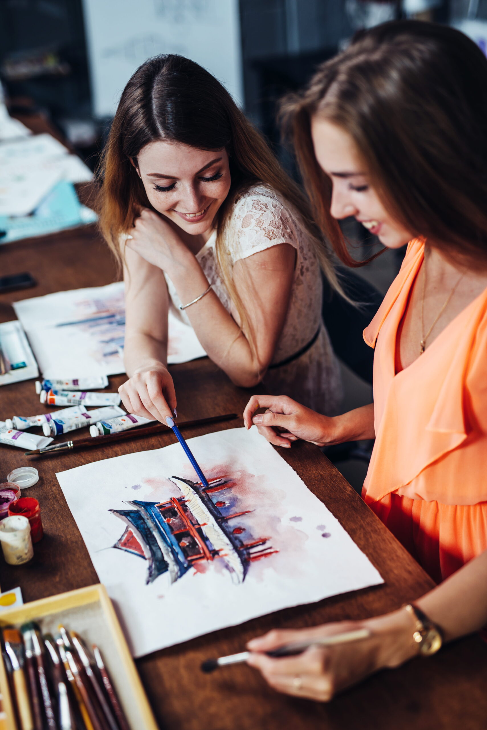 Women participating in supportive art therapy services in Leesburg ,VA