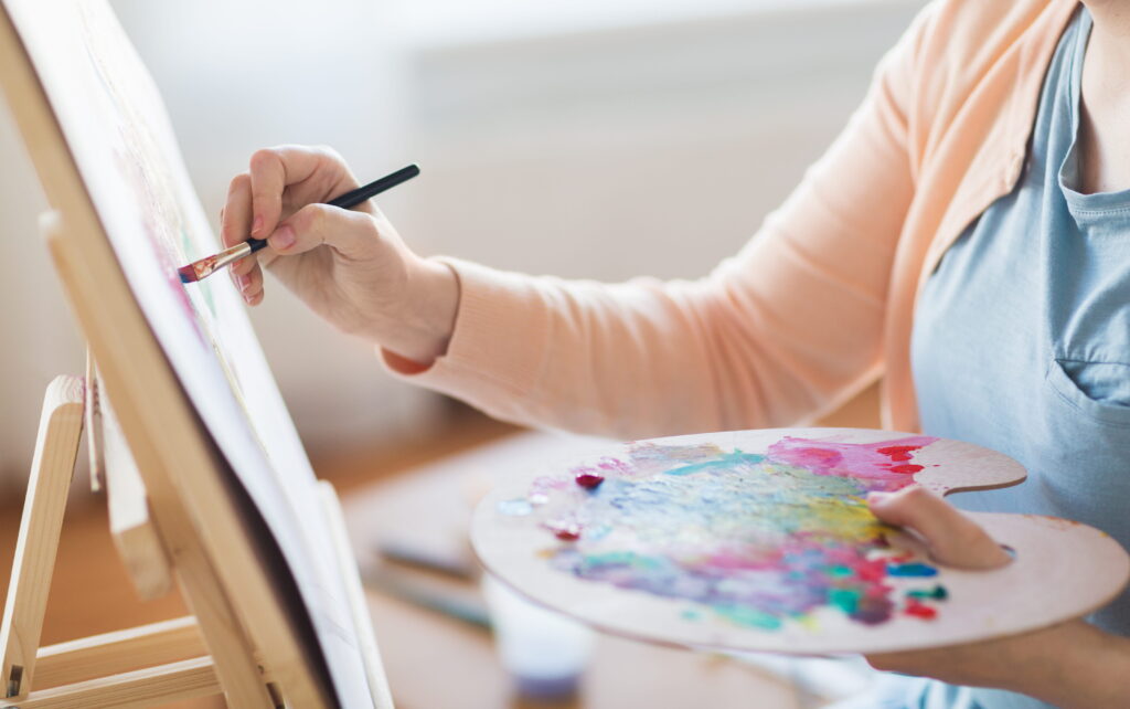 Person testing if art therapy can help with anxiety.