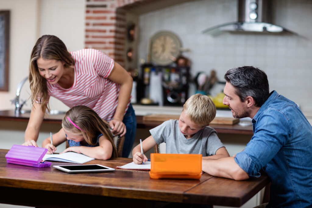 Parents helping kids with back to school transition anxiety.