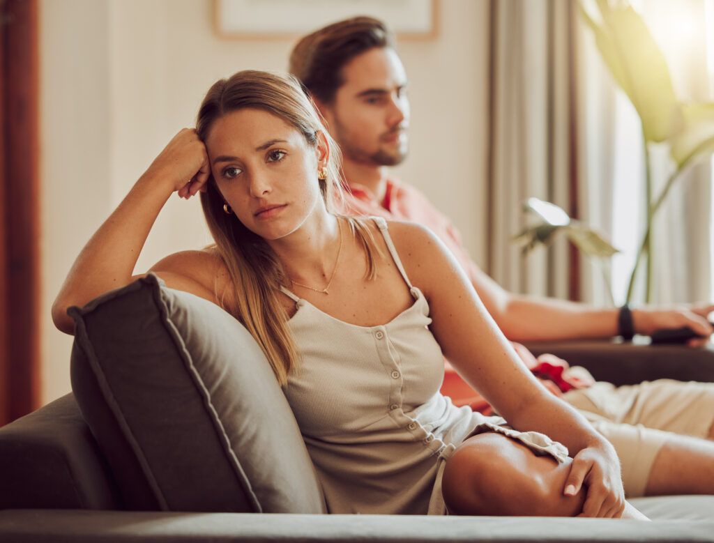 A frustrated couple that needs to learn more about The Gottman Method to save their relationship.